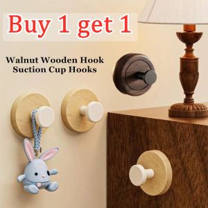 Buy 1 get 1 Wood Grain Suction Hook Strong Adhesive Wall Hook Bathroom Kitchen No Drill Holder hanging hook for shower bathroom kitchen vacuum suction cup hook