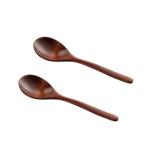 Onlycook Japanese Style Long Handle Wooden Spoon for Soup Mixing And Serving Rustic Wooden Utensils Home Dining Tableware