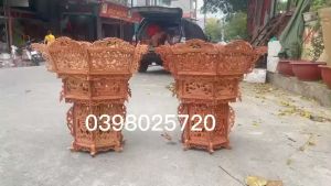 Đèn lồng đen treo trần họa tiết hoa la tây trang trí nhà cừa gỗ hương