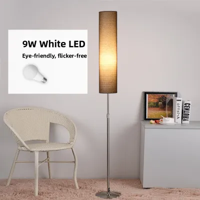 Modern Minimalist Japanese Style Floor Lamp Living Room Bedroom Corner Decoration Lightening Iron And Cloth Lampshade LED Light