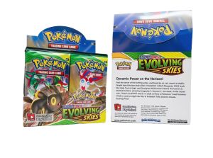 Bandai | Cute Monster TCG Evolving Skies Booster Box Sealed English Sword Shield Trading Card Game Collectible Eevee VMAX Rayquaza VMAX