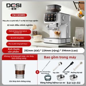 Máy Pha Cà Phê Tích Hợp Xay Nóng Lạnh cho Nhà và Văn Phòng Tạo Bọt Sữa
