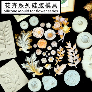 Khuôn Bông Hoa Nụ Hoa Lập Thể Nhựa Epoxy Pha Lê AB Tự Làm Thủ Công Dodole Khuôn Silicone Mẫu Đơn Trà Hoa Hồng