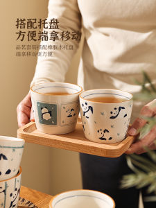 Panda Ceramic Tea Cup Set Japanese Style Drinking Tea Small Cups Couple Gongfu Tea Tools Water Cup High-End Sensation
