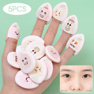 [Charming women] 5Pcs Mini Finger Makeup Puff Soft Wet and Dry Dual Use Portable Detail Makeup Sponge