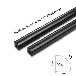 1-30Pcs/lot LED Aluminum profile 0.5m/pcs U/V shape Corner for 5050 2835 LED Strip Bar Lamp channel Holder White/Black Cover