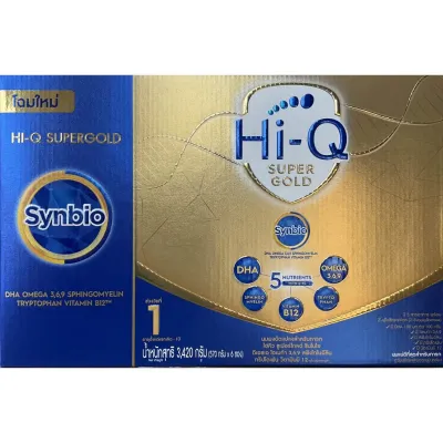 นมผง ไฮคิว ซูเปอร์โกลด์ สูตร 1 3420 กรัม Hi-Q SuperGold SYNBIO PROTEQ 1 3420 g ไฮคิวสูตร1