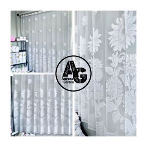 Vitrase Gorden Putih Vitrase Gorden Motif Warna Bunga Matahari