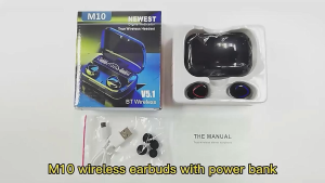 M10 TWS Earphones – LED Power Display Waterproof Great for Music & Gaming