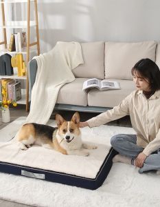 ที่นอนสุนัขเมมโมรี่โฟมกันน้ำถอดซักได้เบาะรองสัตว์เลี้ยงฟองน้ำสำหรับสุนัขเตียงสัตว์เลี้ยงสุนัขขนาดใหญ่สี่ฤดูฤดูใบไม้ผลิและฤดูร้อน