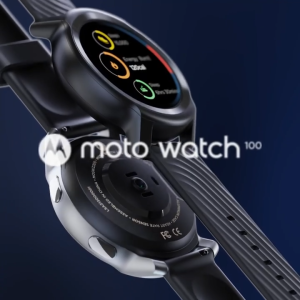 Motorola Moto Watch 100 Smart Watch Fitness Tracker with 26 Sport Modes 5ATM Waterproof SpO2 Sensor GPS Tracking