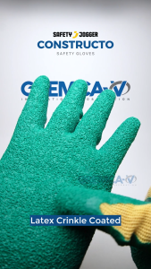 Safety Jogger CONSTRUCTO 3243X Cotton-Polyester Green Latex Palm Coating Oily Wet Dry Grip Gauge 10
