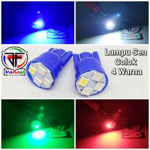 Termurah Lampu Sen Colok T10 Led 4 Warna Merah Biru Putih Hijau Kedip Putar Universal
