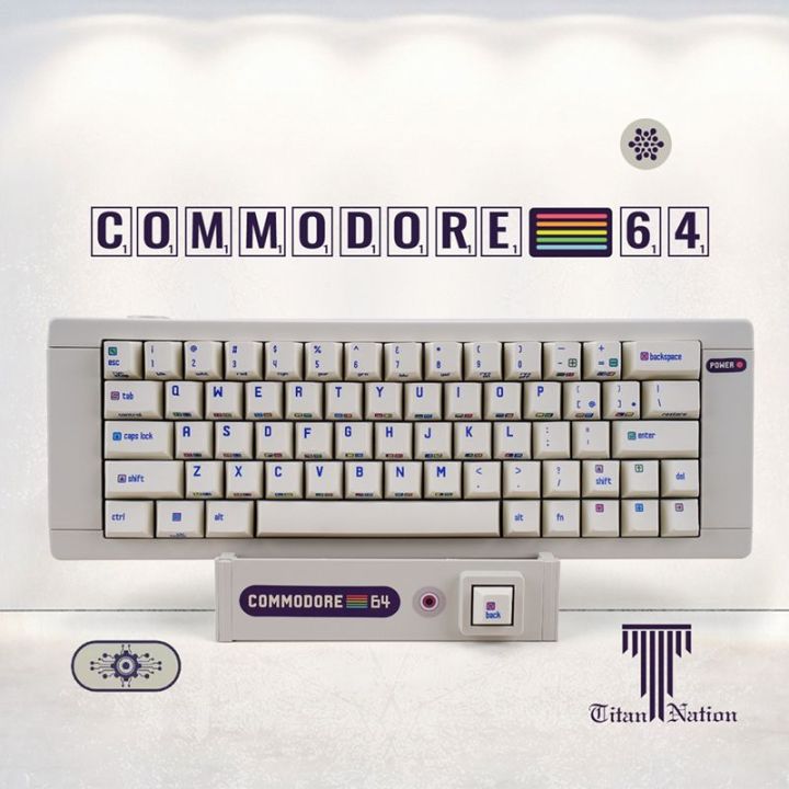 【Keycap Only】Side Engraved Vintage C64 Keycap CBM 64 Commodore 64 Keyboard keycap 153 Keys Cherry Profile PBT Sublimation With 2U 1.75U Shift For Cherry MX Switch Mechanical Keyboard Keychron/RK61/GK61/Anne Pro 2