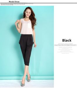 plus Size Womens Harem Pants Spring Summer Loose Casual Nine Point Pants Super plus Size up to 300 Pounds Comfortable Fit