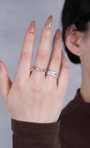 APIR VVS1 Moissanite Ring 925 Silver Women Man Vintage Twisted Design Sparkling Diamond Eternity Band Daily Trendy Jewelry Gifts