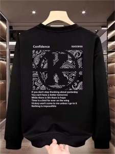 Áo Nỉ Nam Cổ Tròn Dài Tay Thường Ngày Có Lót Lông Cừu Thời Trang Xuân Thu Áo Khoác Ngoài Nam Phong Cách Mỹ Thường Ngày