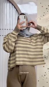 Oneset Polo Foxa Setelan Celana Kulot Rajut Premium Wanita Lengan Panjang Kekinian