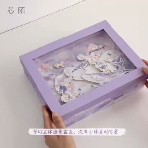 Hot sales 2025 Large Pink Diary Gift Box Set with Stickers and Hard Packaging Box