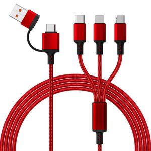 2-In-3 USB Cable Type C Usb Micro For iphone Samsung Huawei Xiaomi Multi Port Multiple Charging Wire PD Charging Braid Cable