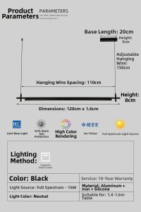 Nordic Minimalist Long Strip Pendant Light For Dining Table and Bar