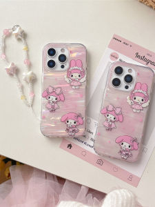เคสโทรศัพท์ปลอมสาวน่ารักสไตล์เกาหลี ลายดาว ลาย Melody สำหรับ iPhone 16 pro Max Apple 15 pro รุ่นใหม่ 14 pro ป้องกันการตกหล่นแบบด้านสองชั้น