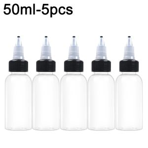 30-250ml Clear Plastic Squeeze Bottles with Twist Cap Refillable Liquid Container Ink Painting Art Hair Dye Empty Dropper Bottle