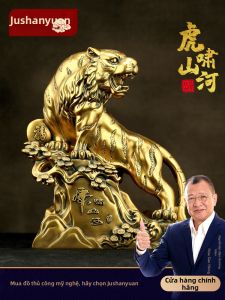 JUSHANYUAN | Zodiac Tiger Figurine Wealth Attracting Modern Chinese Style Decoration
