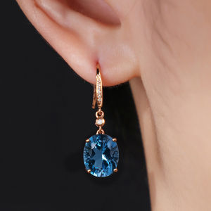 Bông Tai Đá Topaz Xanh Tanzanite Mô Phỏng Kim Cương Toàn Bộ Sang Trọng Cá Tính Mới Bông Tai Kho Báu Nhiều Màu Thời Trang Cho Nữ Trang Sức Tai