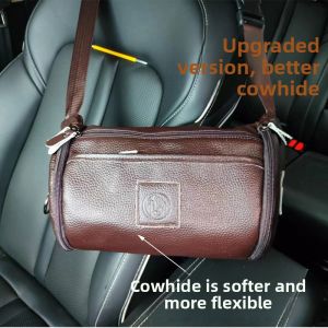 Fashionable Genuine Leather Waist Bag Mens Multi-Functional Chest Bag Top Layer Cowhide Large Crossbody Casual Mens Bag