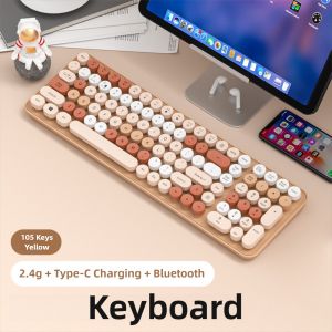 Wireless Keyboard Mouse Rechargeable Wireless Bluetooth Keyboard Mouse Silent Laptop Desktop Universal Portable Gaming Keycaps