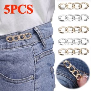 1/5pcs Reusable Tightening Waistband Pin Trouser Buckle Metal Chain Brooch Buckle Pants Jeans Shirt Perfect Fit Reduce Waist