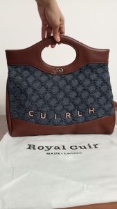 Tas Denim Jinjing Wanita dari Brand ROYAL CUIR Tas Kerja Kantor Tas Import kd 109