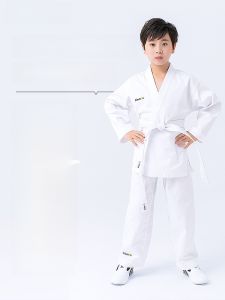Childrens Martial Arts Uniform Long Sleeve White Professional Competition Training Clothes for Beginners Men Women Kids