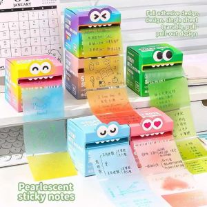 Pearlescent Transparent Gradient Pull-out Sticky Notes Aesthetic Student Memo Stickers for Exam & Error Question Marking