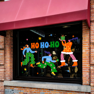 Creative Cartoon Christmas New Year Glass Door Decoration Stickers Restaurant Shop Atmosphere Window Layout Static Electricity without Stickers