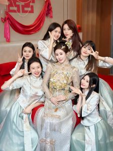 New 2025 Green Forest System XiuHai Skirt Sister Group Chinese Style Maids Dress Spring Summer High End Feelment Embroidery