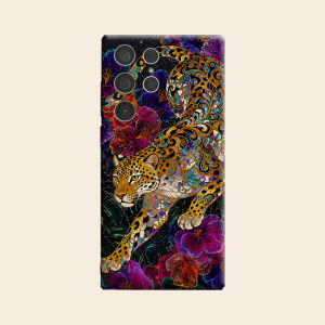 BILIBILI | Floral Golden Leopard Art Luxury Fashion Full Lens Protective Case for Samsung Galaxy S26 S25 S24 A56 A36 Plus Ultra