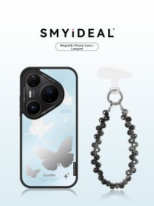 Smyideal | New Unique Magnetic Phone Case for Huawei Pura Series 40pro p70pro p80p Honor Magic Blue Butterfly