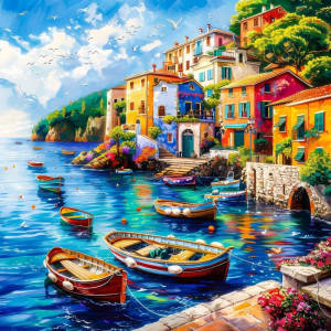 Huacan 5D Diamond Painting Landscape City Kit Full Diamond Embroidery Scenery Sea DIY Gift Home Decor Picture Of Rhinestones