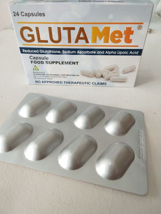 GlutaMet Glutathione plus Sodium Ascorbate plus Alpha lipoic acid 24pcs
