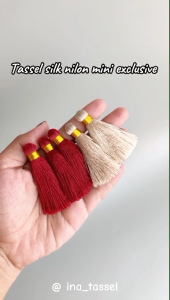 TASSEL NILON AKSEN GOLD ( 1 LUSIN 1 WARNA ) 5 CM PREMIUM TASSEL RUMBAI JILBAB UNDANGAN HAMPERS SOUVENIR