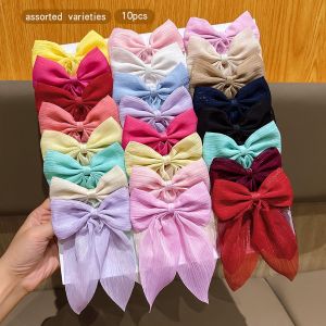 10 Elegant Versatile Simple Casual Randomly Colored Bow Hairpins Suitable for Everyday Hairstyles.