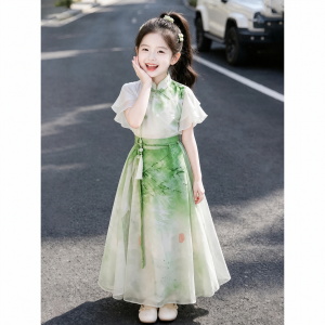 ZIRUIBABA | Summer Childrens Chinese Style Ma Mian Dress