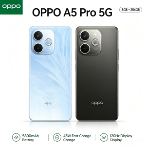 OPPO | OPPO A5Pro 2026 Smartphone 6.5 HD+ Waterdrop Screen 8GB RAM 256GB ROM Dual SIM Helio P35 Chipset 4000mAh Battery New Model