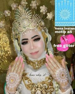 HENNA INSTAN WHITE SERIES A5 / HENA INSTAN PENGANTIN / HENA TATO / HENA TEMPEL / FREE GLITER
