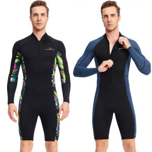 HIKAYA wetsuits for men 1.5mm neoprene keep warm diving suit sun protection UPF 50+ thermal mens swimwear long sleeve swimsuit for swimming snorkeling surfing