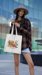 Tas Totebag Blacu Tebal Resleting Estetik Oleh-Oleh Kota Indonesia Souvenir Lucu 30x40 cm Wisata