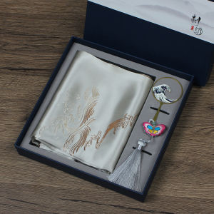 Silk Embroidered Scarf Bookmark Gift Box Set Business Souvenir Special Features Suzhou Embroidery Authentic Silk