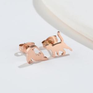 1Pair Small Stainless Steel Cat Earrings 2026 Minimalist Cute Kitten Animal Stud Earings Korea Style Girls Ear Jewelry Accessory